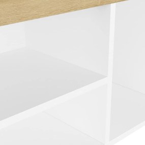 Banco sapateira + almofadão 80x30x47cm contrap. branco/sonoma