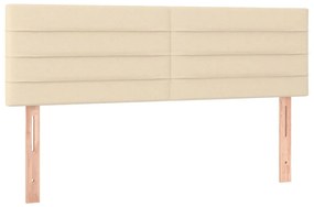 Cabeceira de cama c/ luzes LED tecido 144x5x78/88 cm cor creme