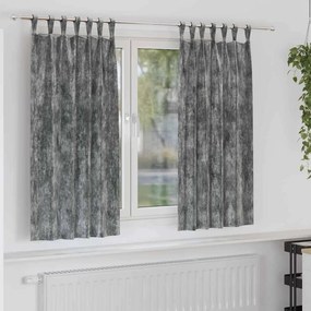 vidaXL Cortinas de Veludo 2 pcs com Ilhós Cinzas 175x140 cm