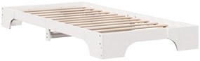 Estrutura de Cama Branca Madeira de Pinho Sólida 90 x 190 cm