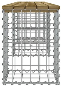 Banco de jardim c/ design gabião 203x31x42 cm pinho impregnado