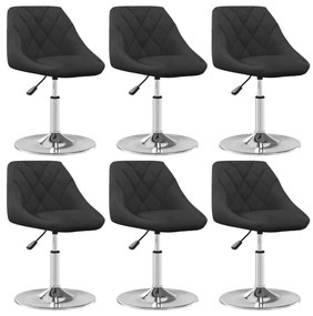 Cadeiras de jantar giratórias 6 pcs veludo preto