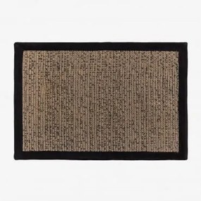 Felpudo Retangular 40x60 Em Juta Gimendy Preto - Sklum