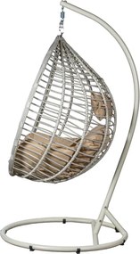 Cadeira Suspensa De Vime Artificial/aço Branco, 117x106x198cm (montado)