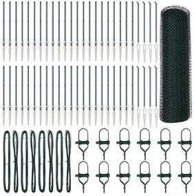 Cerca Hexagonal vidaXL Verde 0.6x100 m Aço