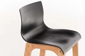 Banco de bar Hoover em plástico e com estrutura de Cor Natural 41 x 101 x 46 cm Preto