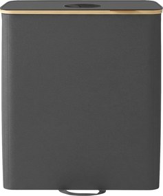 Caixote lixo para garrafas de 140 L, recipiente de reciclagem com tampa e saco interior 52,5 x 38,5 x 70,5 cm cinza-bege