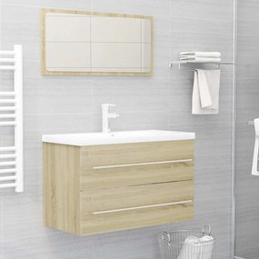 vidaXL 2 pcs conj. móveis casa de banho contrapl. cor carvalho sonoma