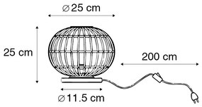 Candeeiro de mesa rústico bambu 25cm - CANNA Rústico