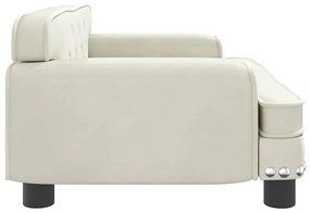 Sofá infantil 70x45x30 cm veludo cor creme