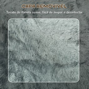 Escada para Animais de Estimação com 3 Degraus 2 em 1 com Capa Removível e Lavável Escada para Cães Gatos 35x46x35 cm Cinza