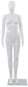 Manequim feminino completo base em vidro 175cm branco brilhante