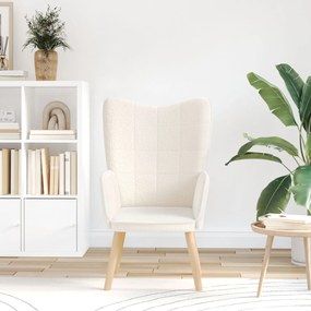 Poltrona Relaxante vidaXL em Tecido Semelhante a Lã Creme