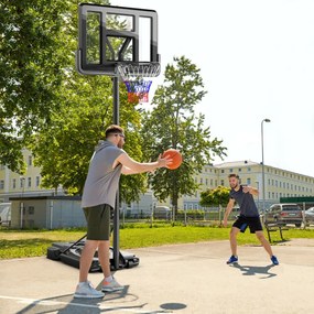 Cesto de basquetebol de 12 níveis 232-305 cm para adultos com rodas Inquebrável Preto