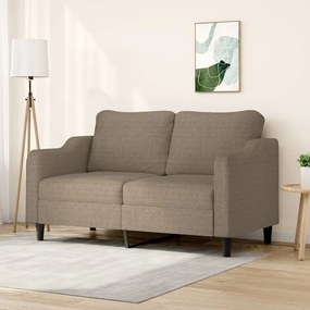 348952 vidaXL Sofá de 2 lugares tecido 140 cm cinzento-acastanhado