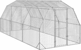 vidaXL Corrida de galinhas 2,5x6x2,25 m aço galvanizado