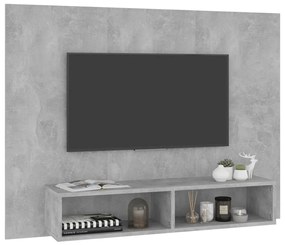 Armário parede p/ TV 120x23,5x90cm deriv. madeira cinza cimento