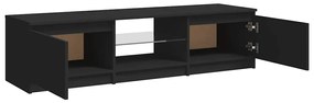 Móvel de TV com luzes LED 140x40x35,5 cm preto