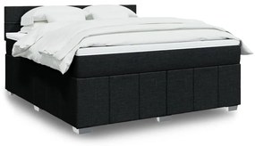 vidaXL Cama com molas/colchão 180x200 cm tecido preto
