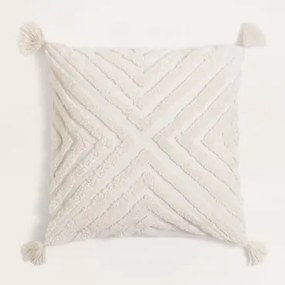 Almofada Quadrada de Algodão (45x45 cm) Reik Branco - Sklum