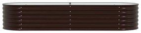 Canteiro Elevado para Jardim Castanho vidaXL 240x80x44 cm em Aço Galva