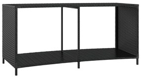 Prateleiras de arrumação 2 pcs vime PE preto