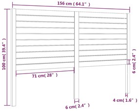 Cabeceira de cama 156x4x100 cm pinho maciço