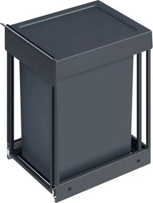 Caixote do lixo de cozinha, para armário inferior, 1 x 20 L 34,7 x 25,7 x 43,4 cm, cinzento