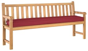 Almofada para Banco Vermelha Vinho 200x40x8 cm em Tecido Oxford