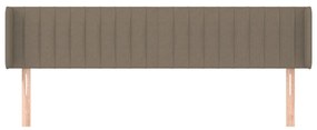Cabeceira cama abas tecido 203x16x78/88 cm cinzento-acastanhado