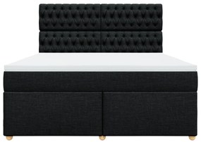 Cama com molas/colchão 180x200 cm tecido preto