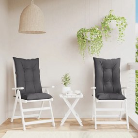 vidaXL Almofadões para cadeiras altas de jardim 2 pcs tecido antracite