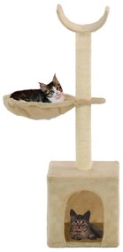 Árvore para gatos c/ postes arranhadores sisal 105 cm bege