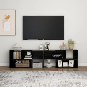 Móvel de TV 149x30x52 cm derivados de madeira preto