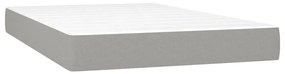 Cama box spring c/ colchão e LED 120x190 cm tecido cinza-claro
