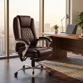 Cadeira de escritório Rubia com função de massagem castanho