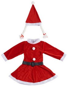 Fantasia para Crianças Mãe Natal 9-13 Anos Vermelho Branco