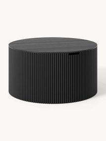 Mesa de centro redonda em madeira com arrumação Nele