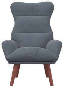 Poltrona Relaxante Veludo Cinza Escuro