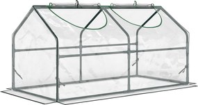 Outsunny Estufa 120x60x60cm Estufa de Jardim com 2 Janelas Enroláveis para Cultivo de Plantas Verduras Flores Transparente | Aosom Portugal