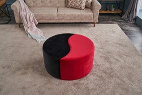 Pouffe Alis Puf – Preto e Vermelho – 80x40x80 cm
