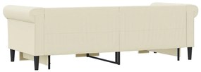 Sofá-cama c/ gavetão e gavetas 90x200 cm couro artif. cor creme
