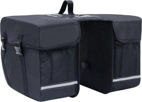 vidaXL Alforge duplo para bicicleta impermeável 35 L preto
