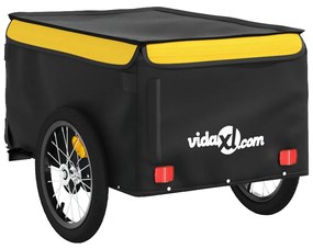 Reboque para bicicleta 45 kg ferro preto e amarelo