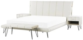 Conjunto branco de 4 peças para quarto de dormir cama de 180 x 200 cm BETIN Beliani