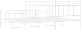 Estrutura de cama com cabeceira e pés 183x213 cm metal branco