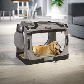 Transportadora para cães XXXL 101x69x70cm cinzenta