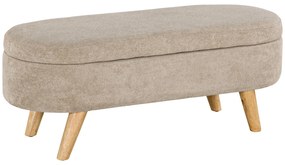 HOMCOM Banco para Pé de Cama Banco de Armazenamento com Pés de Madeira e Assento Acolchoado 110x40x43 cm Bege | Aosom Portugal