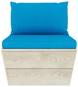 6 pcs conjunto lounge de paletes + almofadões madeira de abeto