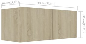 8pcs conjunto de móveis de TV derivados madeira carvalho sonoma